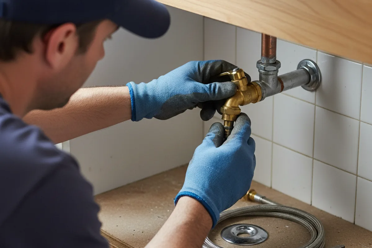 Shutoff valve and fitting work during Faucet and Fixture Repair in Steptoe